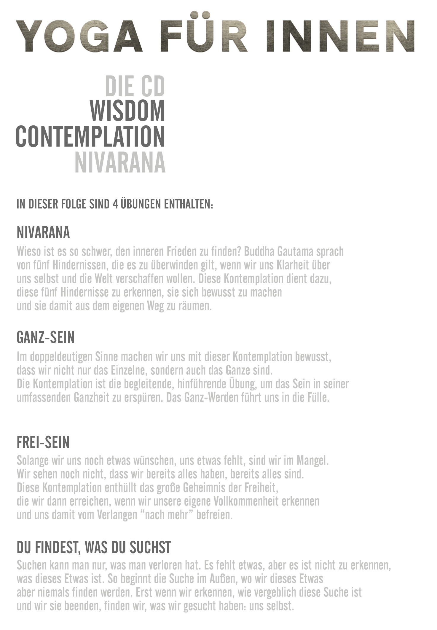 Bernd Kolb Wisdom Contemplation Nivarana Description